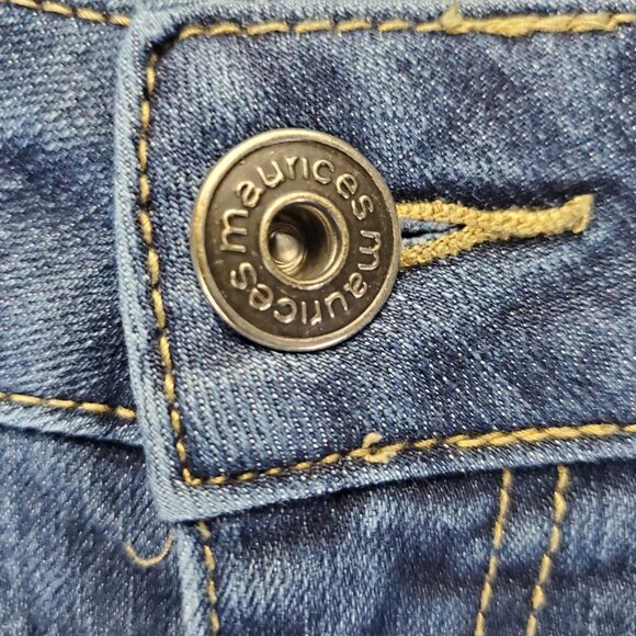 Maurices Jeans Womens 7/8 Blue Straight Leg Mid Rise Stretch Denim - Picture 9 of 12